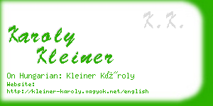 karoly kleiner business card